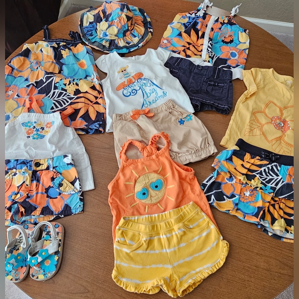 Gymboree girls Tropical Bloom 13 piece set, mostly sz 3. Mix and match vaca set.